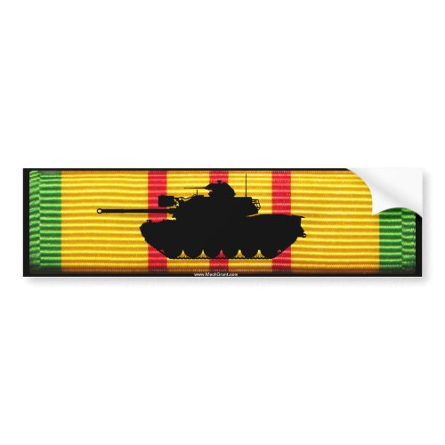 VSM Ribbon with M48A3 Patton Sticker zazzle_bumpersticker