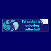 VT_Symbol, I'd rather be enjoying volleyball bumper stickers
