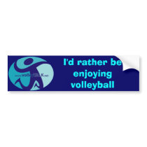 VT_Symbol, I'd rather be enjoying volleyball bumper stickers