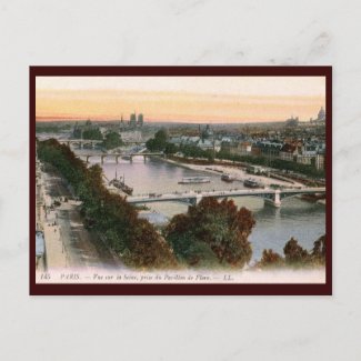 Vue sur la Seine, Paris, France Vintage postcard