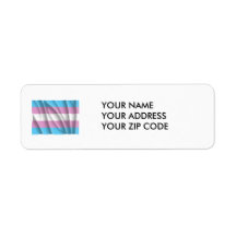 VUELO DE LA BANDERA DEL TRANSEXUAL - .PNG ETIQUETA DE REMITE