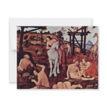 Vulcan (Hephaestus) And Aeolus By Piero Di Cosimo Custom Announcements
