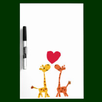 VW- Funny Giraffe Love Cartoon dry erase boards