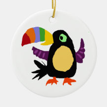 VW- Funny Toucan Bird Primitive Art Ornament