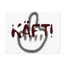 Vykort: KÄFT! + the finger bird Post Card