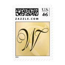 W - Custom Monogram Postage White Rose postage by aslentz W - Custom Monogram Postage White Rose postage