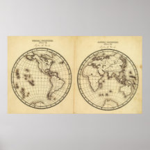 W Hemisphere, E Hemisphere 2 Print