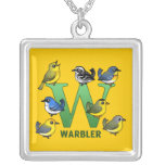 W is for Warbler Silver Plated Necklace