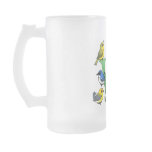 W is for Warbler Frosted Glass Mug
