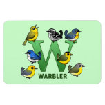 W is for Warbler Photo Magnet