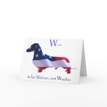 W is for Weiner Greeting Card
