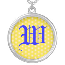 W LETTER ON HONEYCOMB JEWELRY