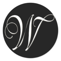 W monogram - elegant black and white stickers by aslentz W monogram - elegant black and white stickers