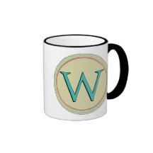 W MONOGRAM LETTER COFFEE MUG