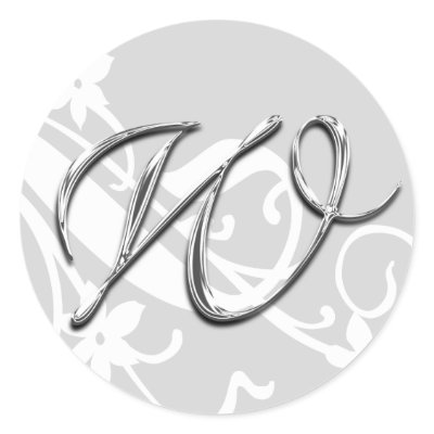 W Monogram Letter Wedding Envelope Seal Sticker by TDSwhite