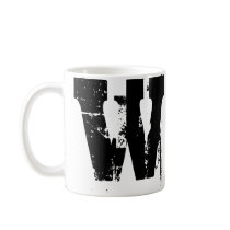 W - monogram mugs
