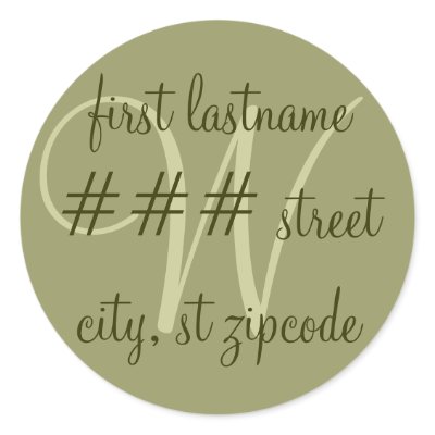 "W" monogram return address label - personalize Sticker by rubymonkey