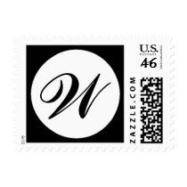 W Monogram Wedding Postage Stamp