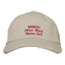 W.W.W.D.? Women's Distressed Baseball Cap embroidered hats
