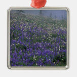 WA, Mt. Rainier NP, Lupine and Bistort meadow Christmas Tree Ornament