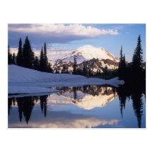 WA, Mt. Rainier NP, Mt. Rainier and clouds Postcards