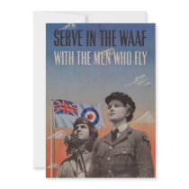 WAAF in Uniform with Pilot Beside Her Personalized Invite