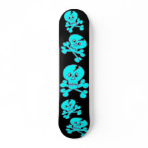 Wacky Blue Skull Skateboard
