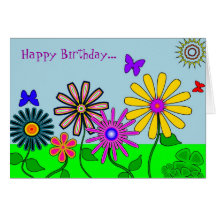 'Wacky Flowers' Card