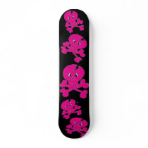 Wacky Pink Skull Skateboard