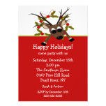 Wacky Reindeer Happy Holiday Party Invitation