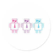Wacky Robots Round Sticker