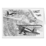 Waco YMF Biplane Drawing by Kelli Swan cards