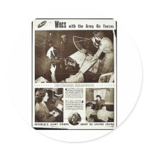 Wacs With The Army Air Forces Round Stickers