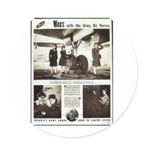 Wacs With The Army Air Forces Round Sticker