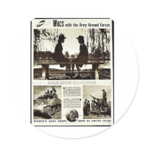 Wacs With The Army Ground Forces Round Stickers
