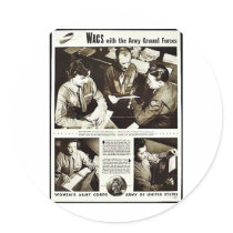 Wacs With The Army Ground Forces Round Sticker