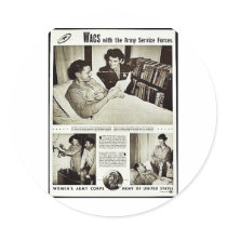Wacs With The Army Service Forces Round Stickers