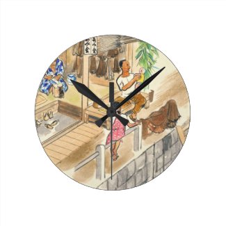 Wada Japanese Vocations In Pictures Funayado Sanzo Wallclocks