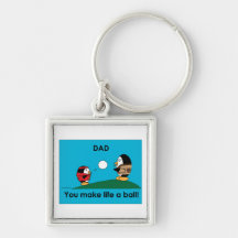 Waddles dad makes life a ball key chain