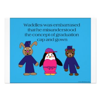 Waddles Graduation Mistake Invitation