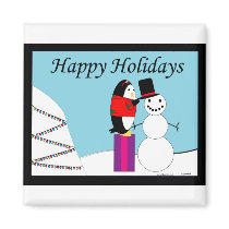Waddles Holiday Magnet by ValeriesGallery Waddles Holiday Magnet