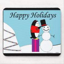Waddles Holiday Mousepad by ValeriesGallery Waddles Holiday Mousepad
