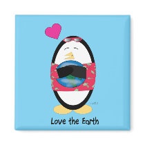 Waddles Loves the Earth Magnet
