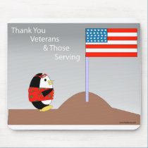 Waddles salutes veterans mouse pad mousepads