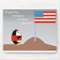 Waddles salutes veterans mouse pad mousepads
