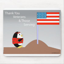 Waddles salutes veterans mouse pad mousepads