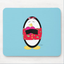 Waddles the Penguin Shares the Love Mousepad mousepads