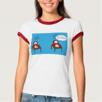 Waddles tries math ringer T-shirt