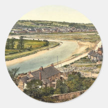 Wadebridge and River Carmel, Cornwall, England cla Stickers