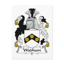 Wadham Family Crest postcards by coatsofarms Wadham Family Crest postcards